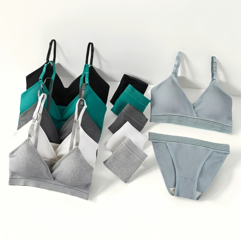 Bralette Triangle Set - Women Sexy V-neck Padded Bra Lingerie