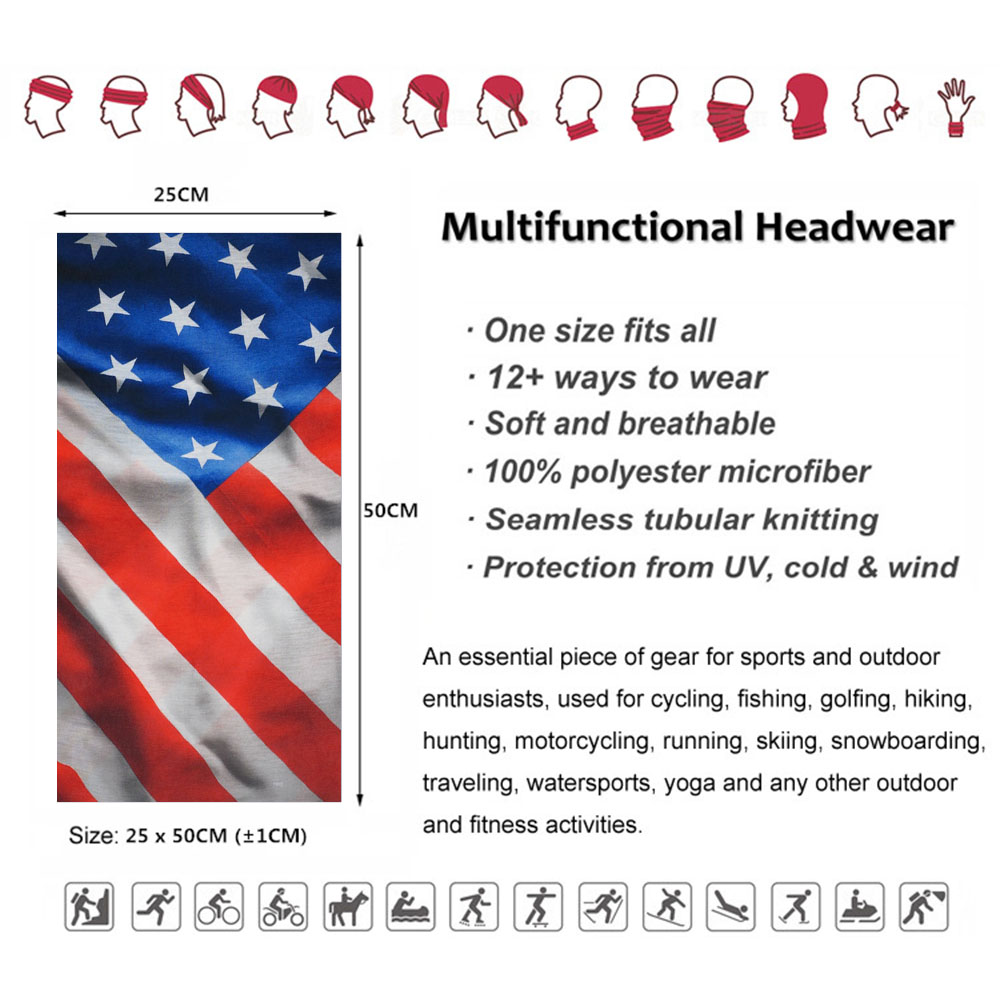 USA Flag Pattern Sun Protectiv - Headband Summer Knit 评论和价格