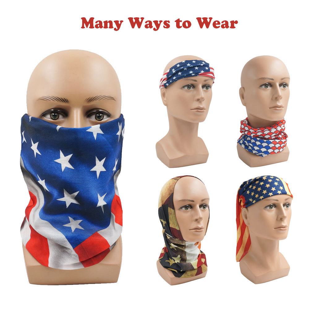 USA Flag Pattern Sun Protectiv - Headband Summer Knit 评论和价格