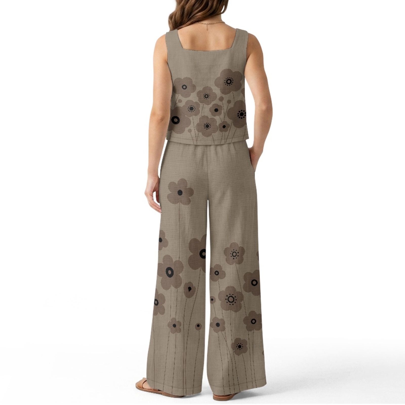 INSTANTARTS Women’s Linen Vest - Linen Pant Wide 评论和价格