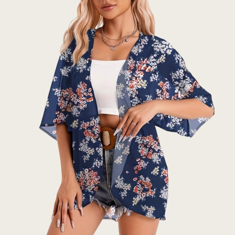 Swimsuit Woman 2025 Kimono Car - Kimono Sheer Floral 评论和价格