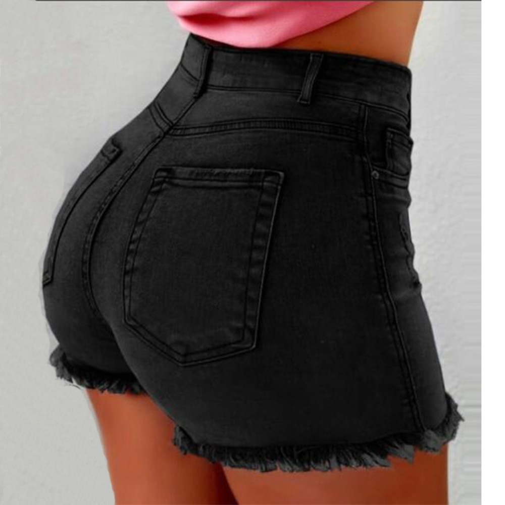 Women's High Waisted Distresse - Shorts Denim Frayed 评论和价格