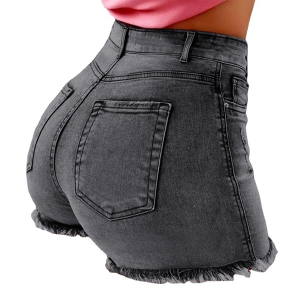 Women's High Waisted Distresse - Shorts Denim Frayed 评论和价格