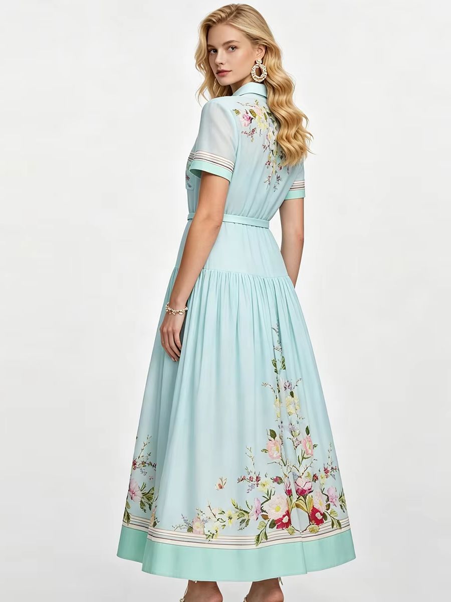 Elegant Floral Printted Summer - Midi Skirt Floral 评论和价格