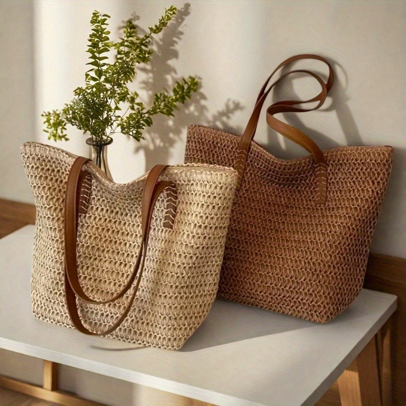 Fashionable and Versatile Wome - Crochet Bag Raffia 评论和价格