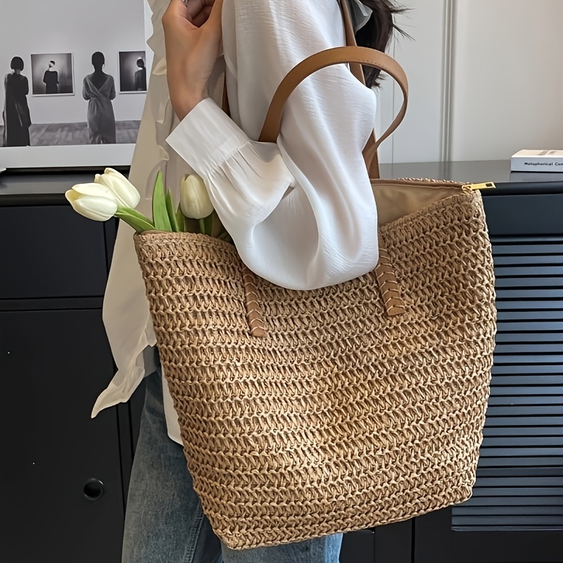 Fashionable and Versatile Wome - Crochet Bag Raffia 评论和价格