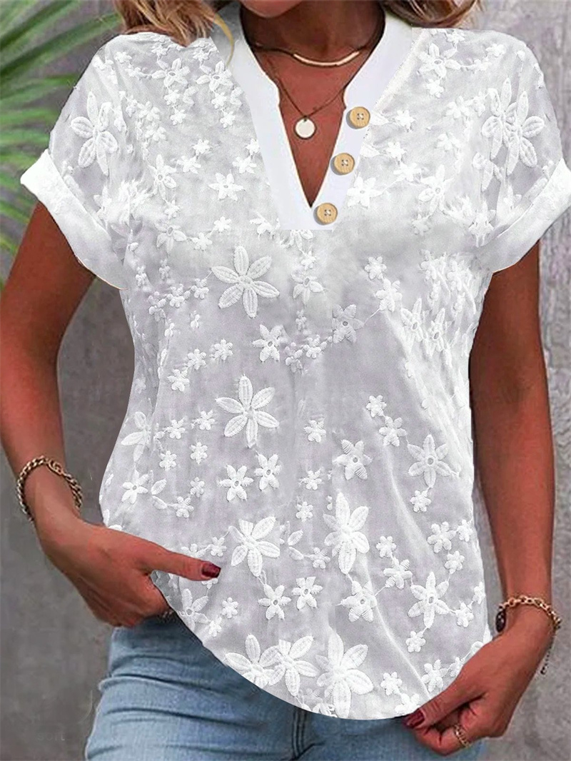 Summer Women White Floral Embr - Romper Floral Print 评论和价格