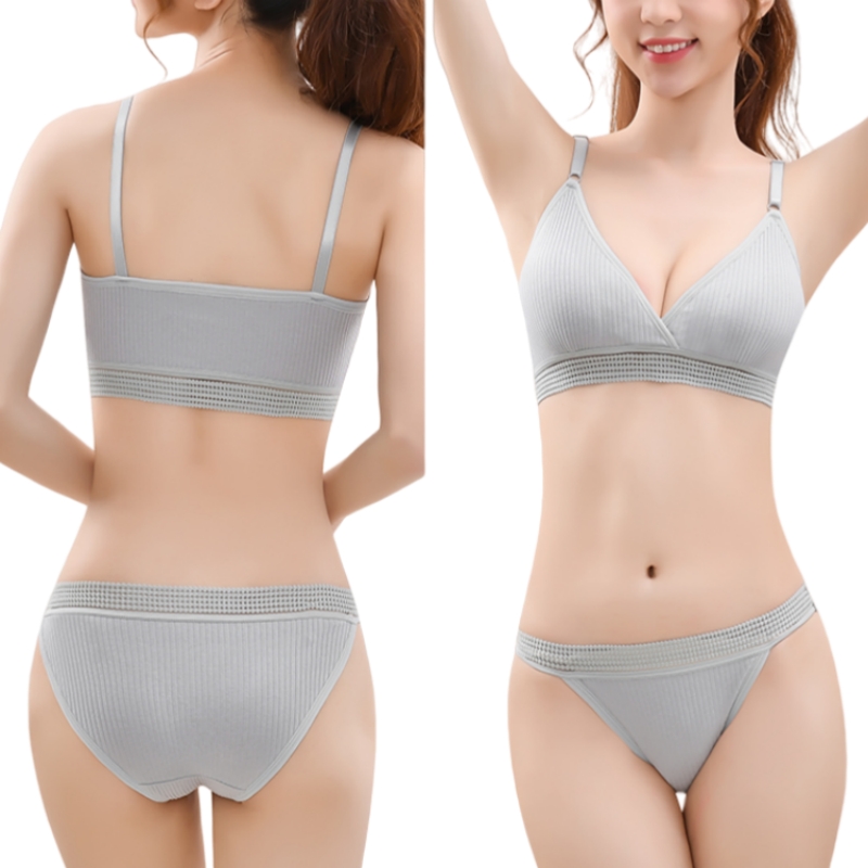 Women Sexy V-neck Padded Bra L - Bralette Triangle Set 评论和价格