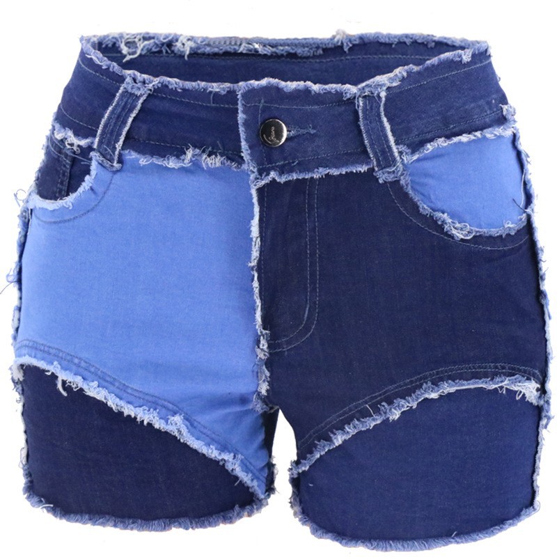 Fashion Mid-Waist Slim Fit Tor - Shorts Denim Frayed 评论和价格