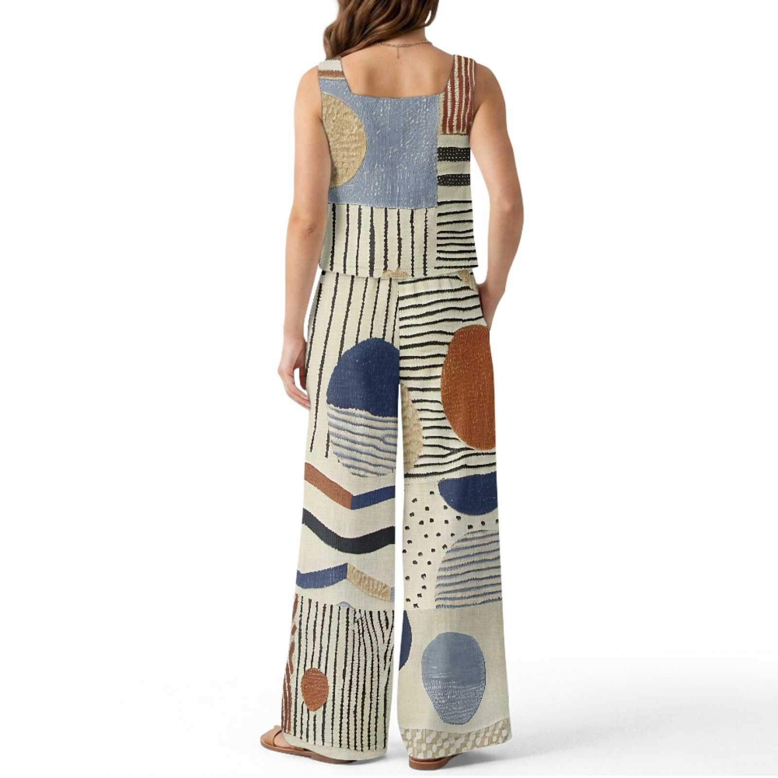 INSTANTARTS Women’s Linen Vest - Linen Pant Wide 评论和价格