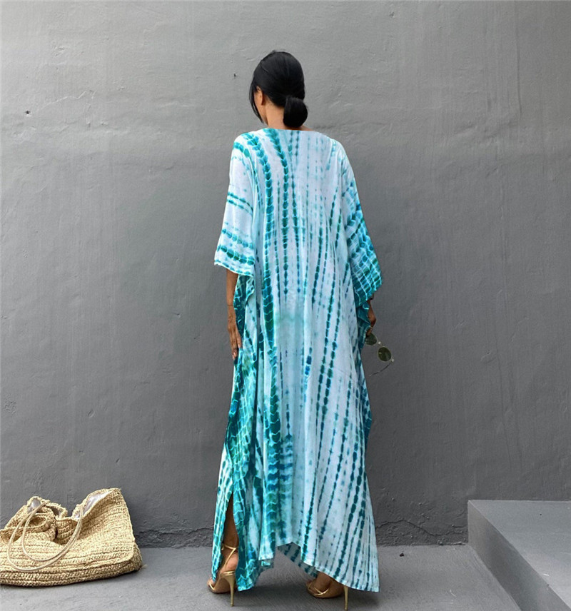Plus Size Women Beachwear Long - Cover Up Kaftan 评论和价格