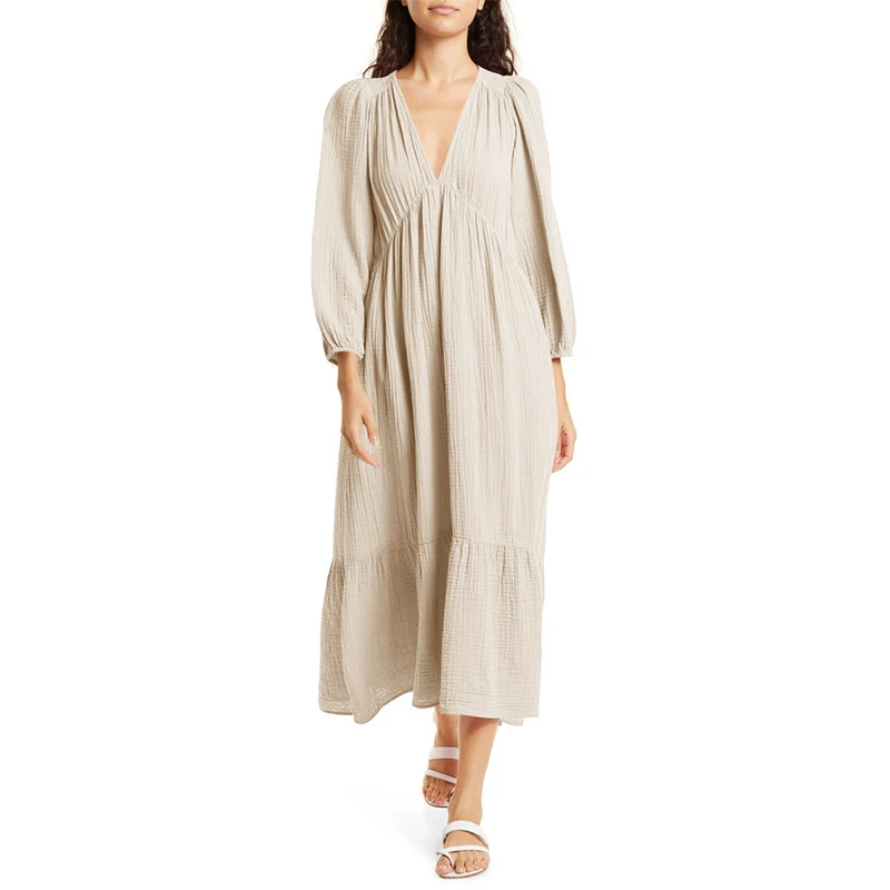 Muslin 100% Cotton Long Sleeve - Linen Dress Wrap 评论和价格