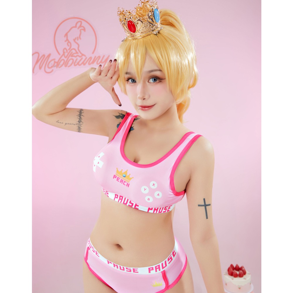 MOBBUNNY Peach Derivative Spor - Bralette Triangle Set 评论和价格