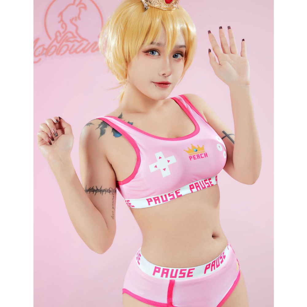MOBBUNNY Peach Derivative Spor - Bralette Triangle Set 评论和价格
