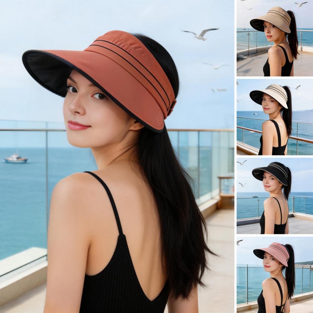Women Sun Hat with Ponytail Ho - Hat Floppy Wide 评论和价格
