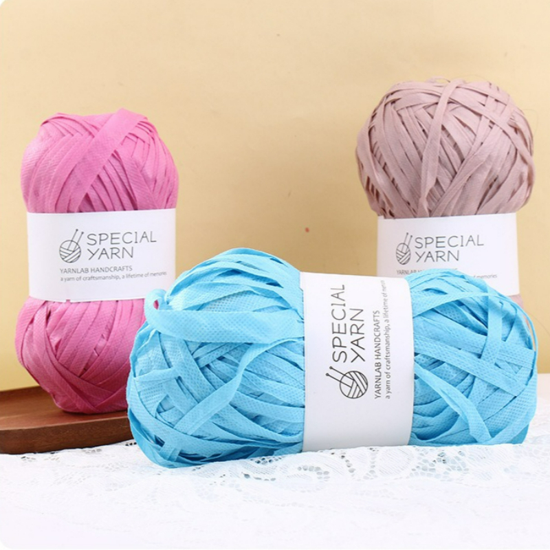 100g/pcs Raffia Flat Yarn for  - Crochet Bag Raffia 评论和价格