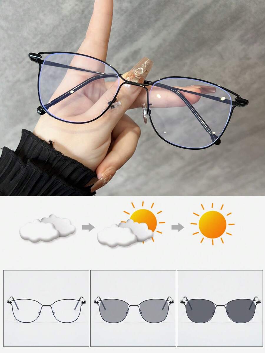1pc Metal Cat-Eye Hollow Frame - Sunglasses Cat Eye 评论和价格