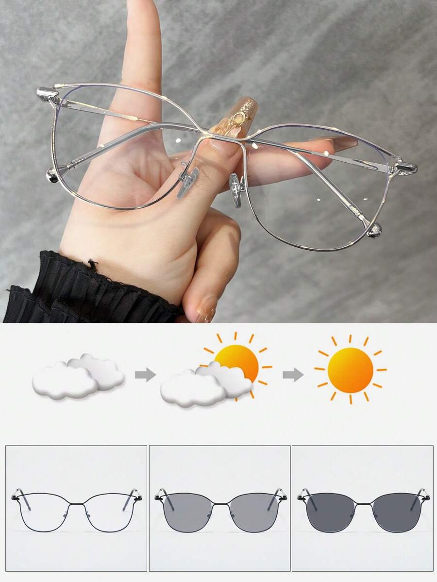 1pc Metal Cat-Eye Hollow Frame - Sunglasses Cat Eye 评论和价格