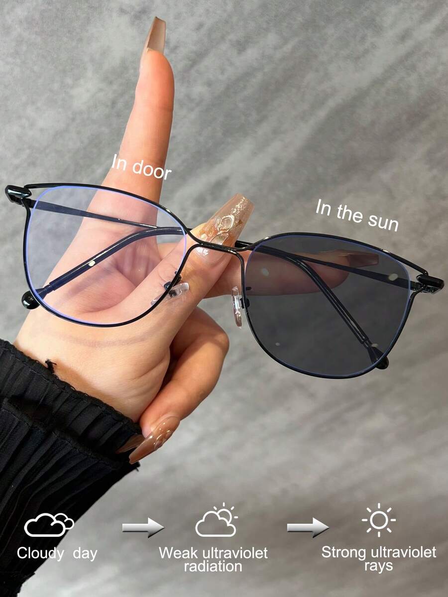 1pc Metal Cat-Eye Hollow Frame - Sunglasses Cat Eye 评论和价格