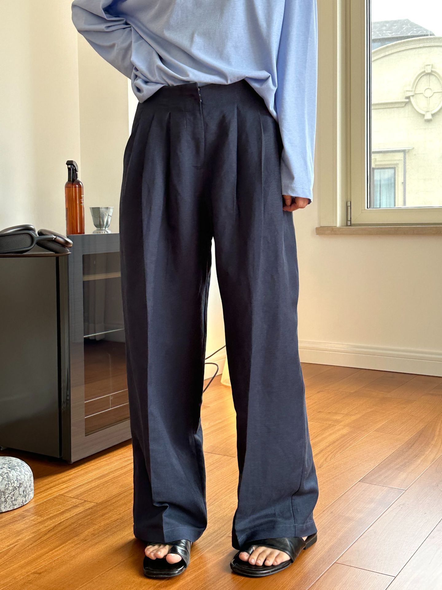 Casual Linen Wide Leg Pants Pl - Linen Pant Wide 评论和价格