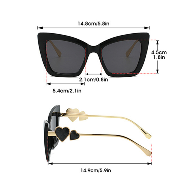 1pc large-frame cat-eye glasse - Sunglasses Cat Eye 评论和价格