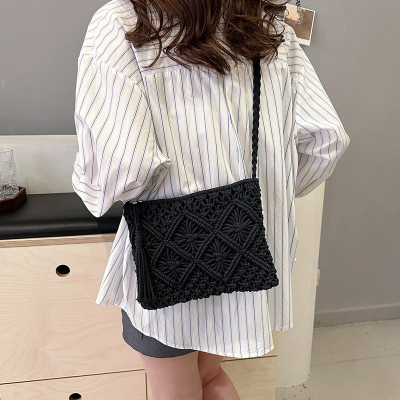 Fashion Woven Hollow Out Shoul - Crochet Bag Raffia 评论和价格