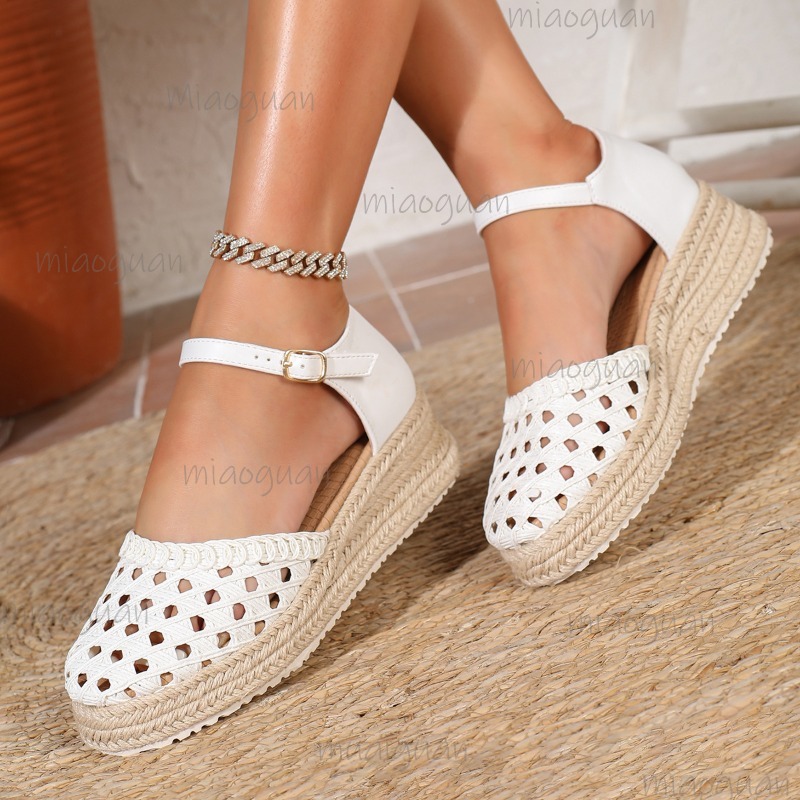 Boho Women's Hollow Out Woven  - Wedge Espadrille Women 评论和价格