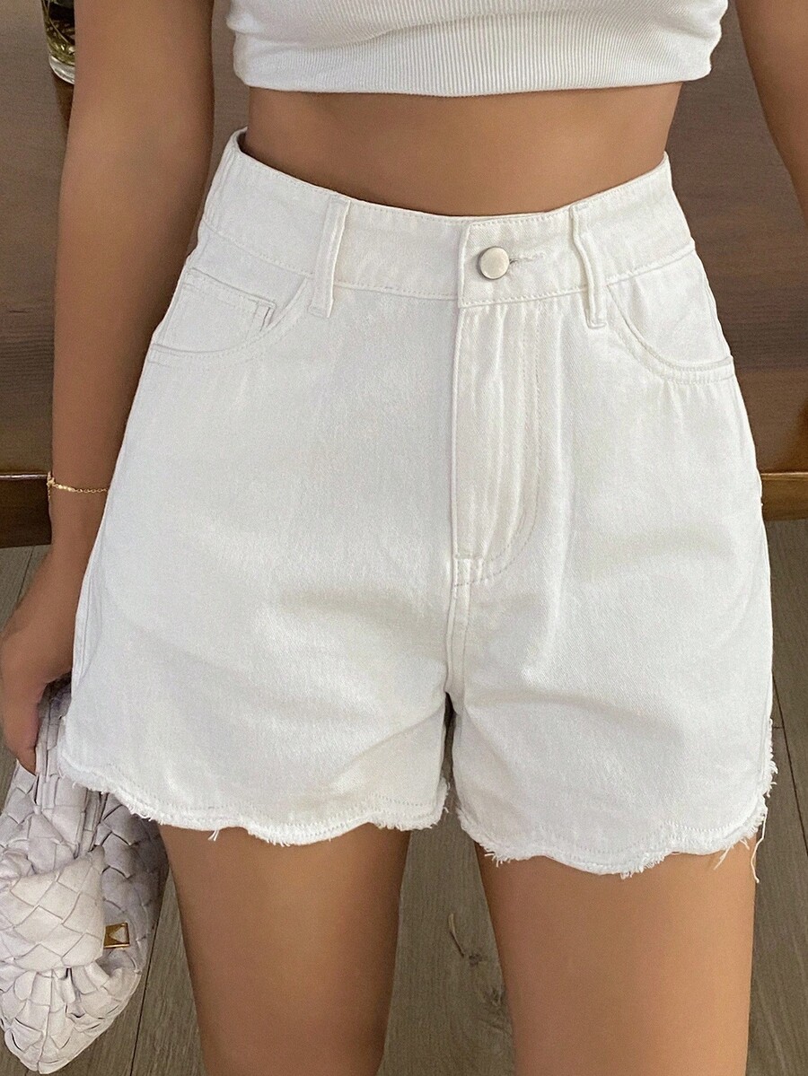 Women Loose Casual Denim Short - Shorts Denim Frayed 评论和价格
