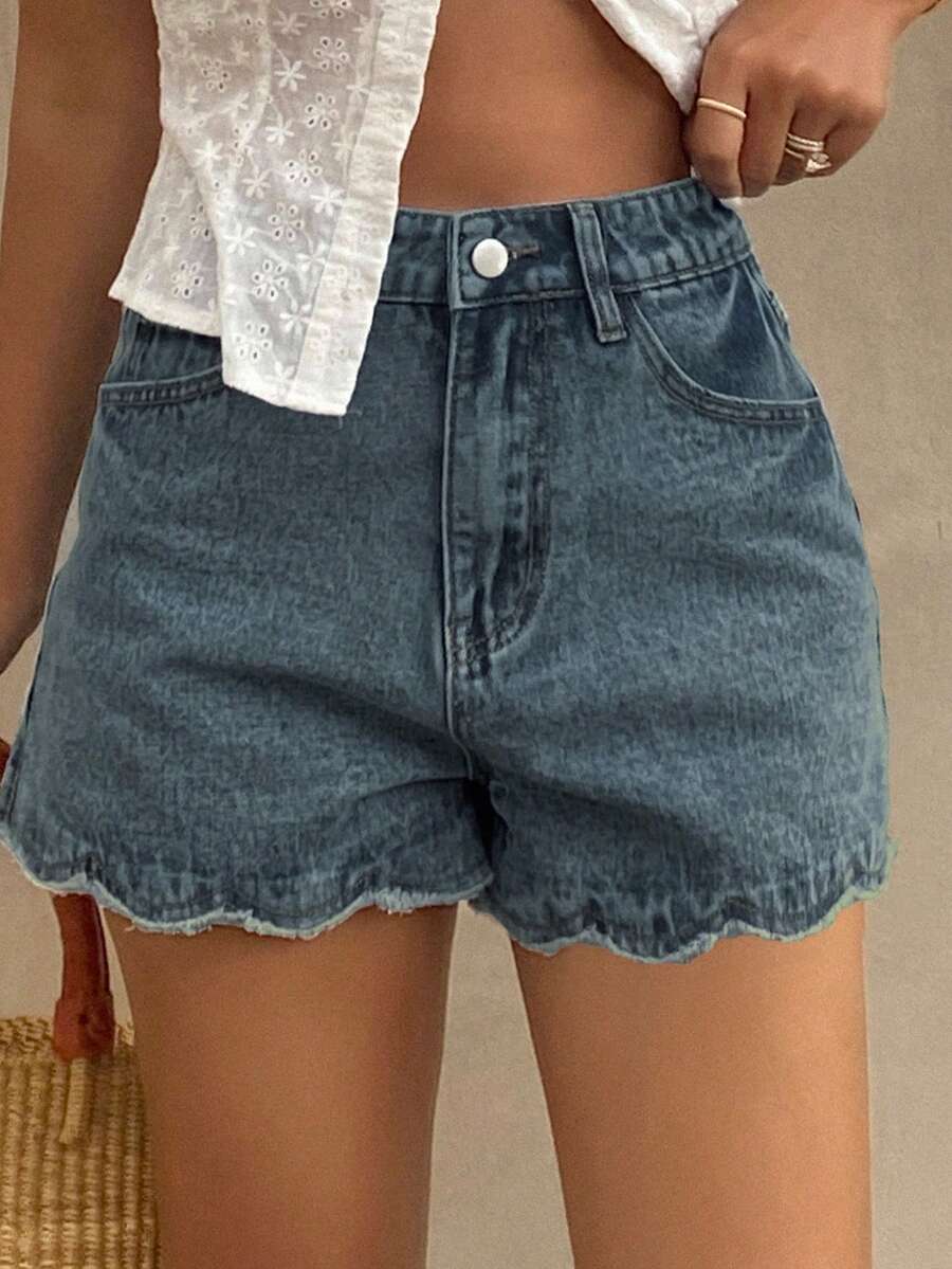 Women Loose Casual Denim Short - Shorts Denim Frayed 评论和价格