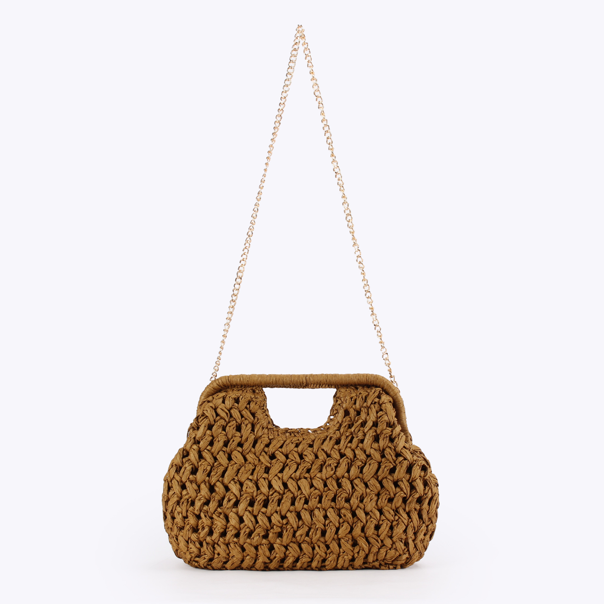 Elegant Ladies Chain Hand Knit - Crochet Bag Raffia 评论和价格