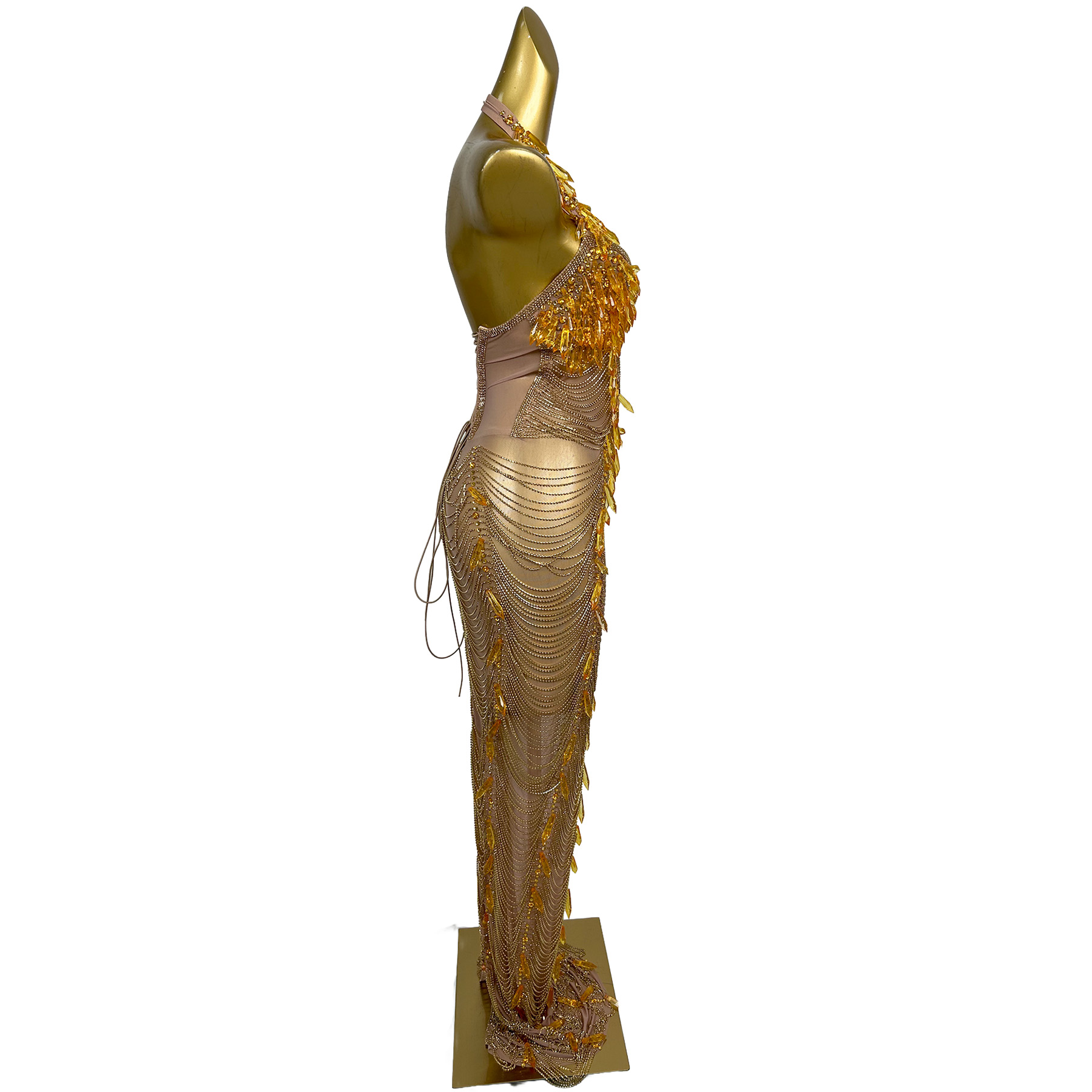 Ailisi Women Luxury Gold Cryst - Maxi Dress Halter 评论和价格