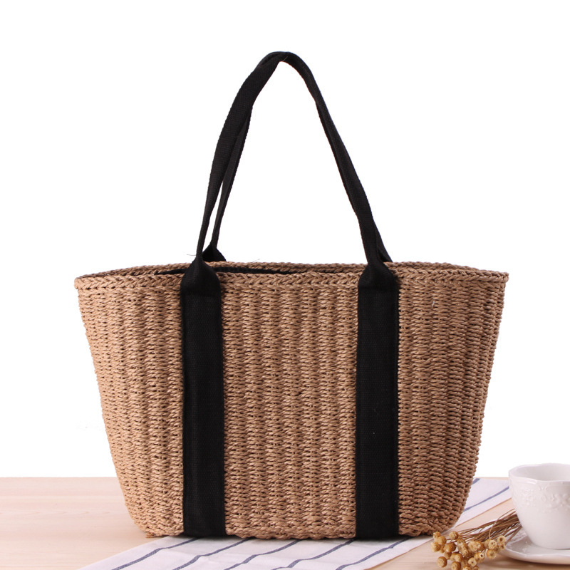 Trendy Straw Women Tote Bag Lu - Crochet Bag Raffia 评论和价格