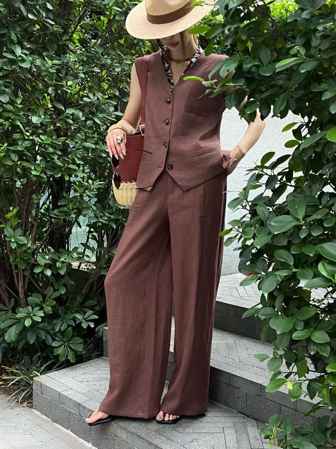Old Man Qian's linen casual tw - Linen Pant Wide 评论和价格