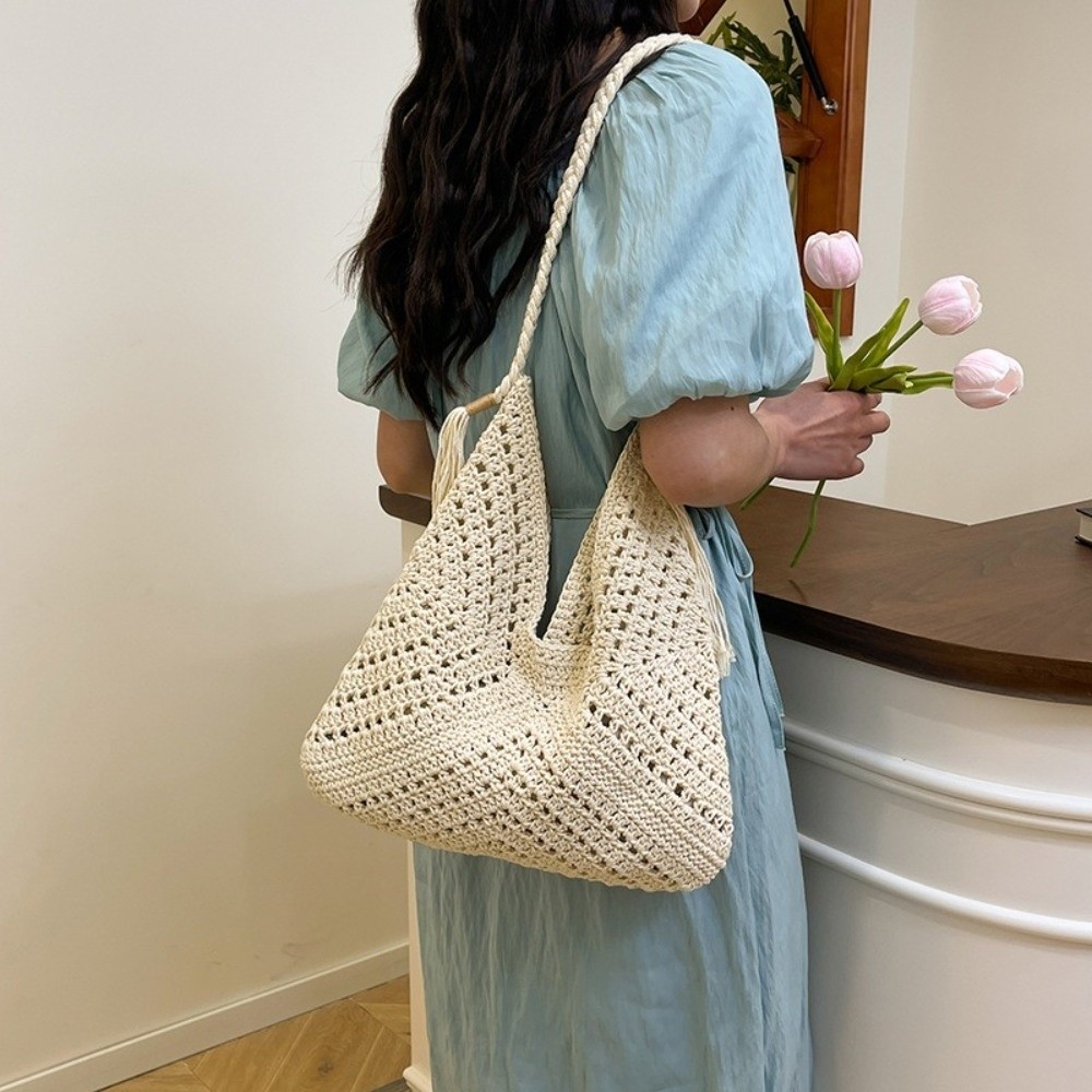 Summer Bohemian Knitted Should - Tote Bag Beach 评论和价格