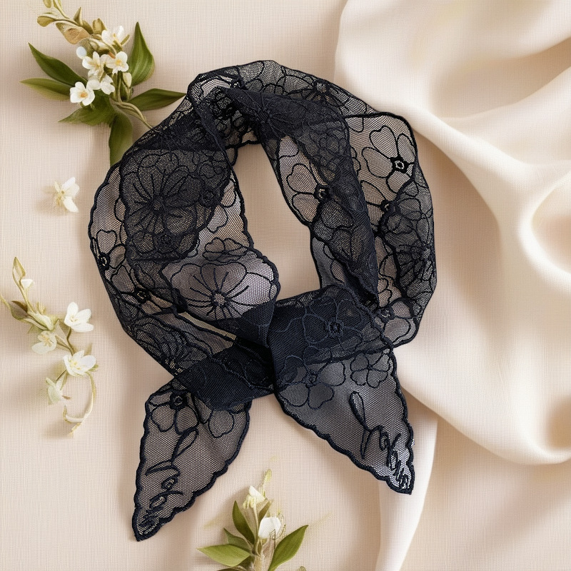Lace French Silk Scarf Retro W - Headband Summer Knit 评论和价格