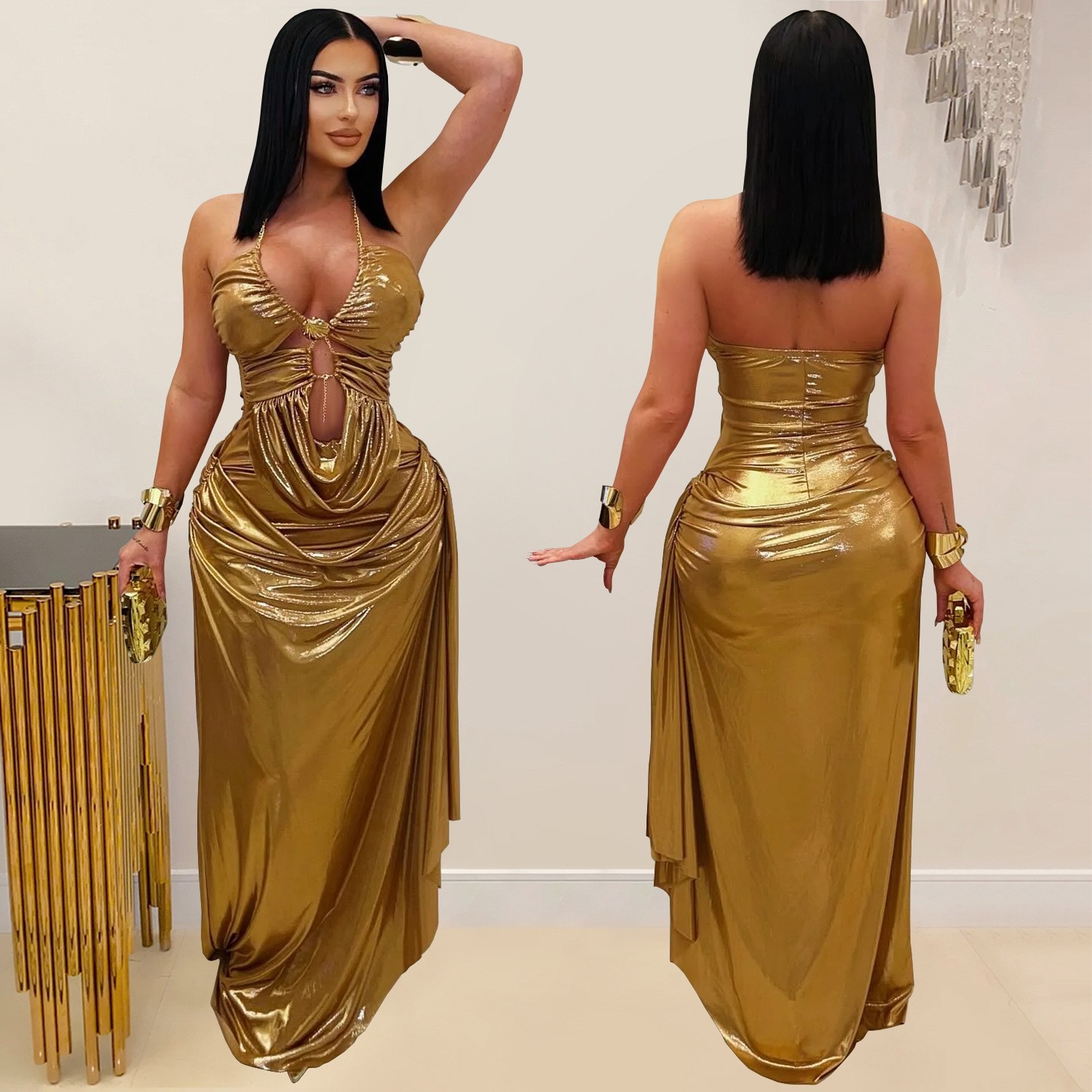 Prom Dress Evening Wedding Gue - Maxi Dress Halter 评论和价格