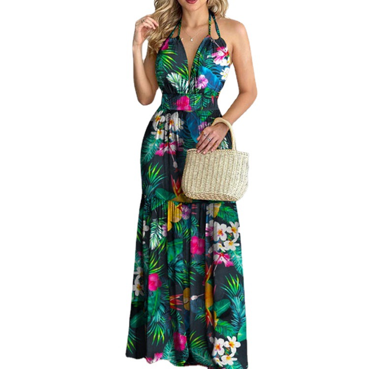 Floral Maxi Dress Long Backles - Maxi Dress Halter 评论和价格