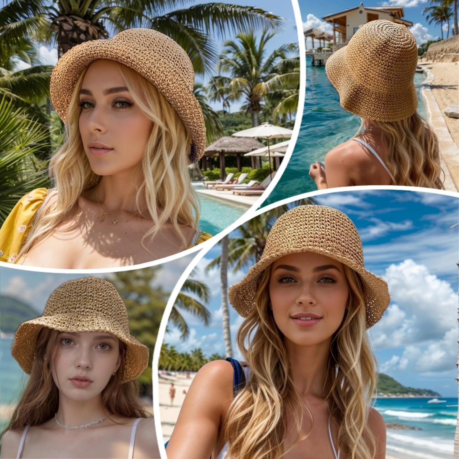 Floppy Big Beach Straw Hats fo - Hat Floppy Wide 评论和价格