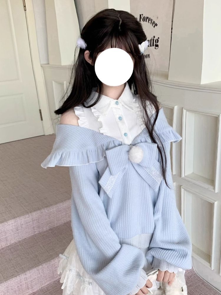 Kawaii Soft Girl Lolita 2 Piec - Blouse Off Shoulder 评论和价格