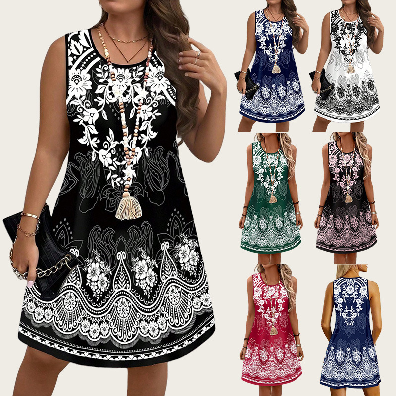 Ethnic Style Vintage Dresses 2 - Romper Floral Print 评论和价格