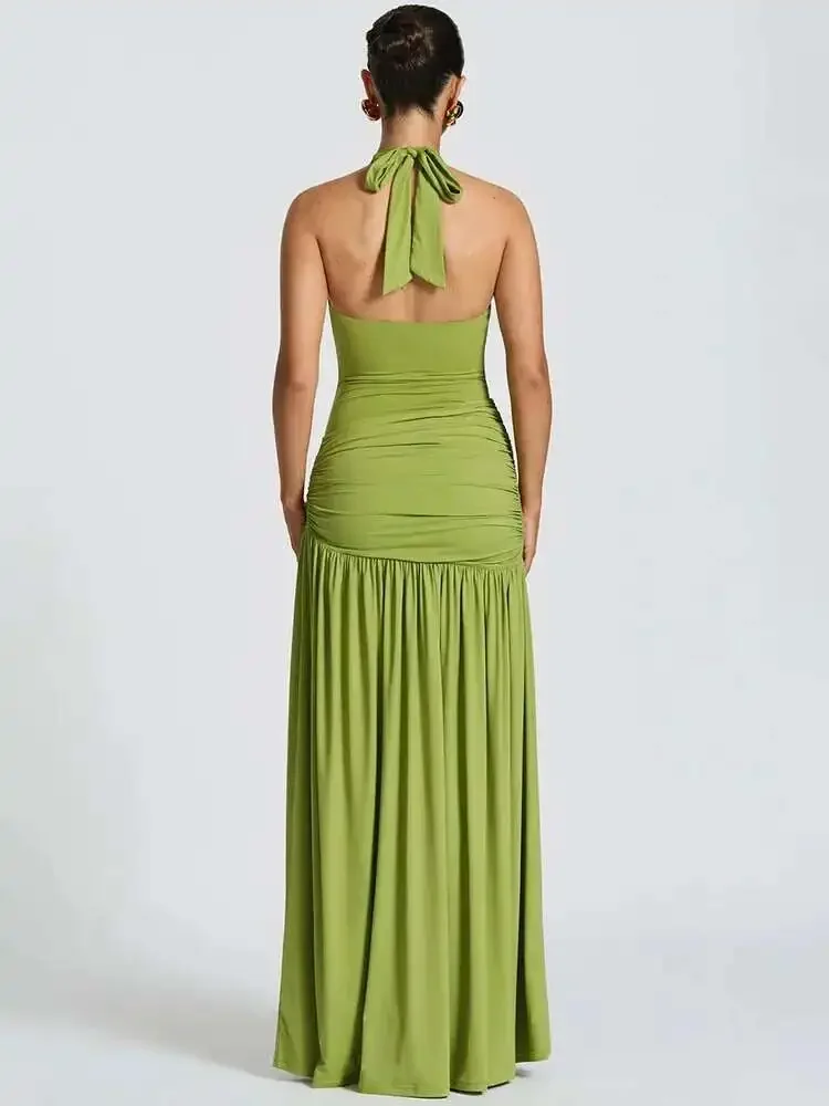 Elegant Sexy Split Backless Ma - Maxi Dress Halter 评论和价格