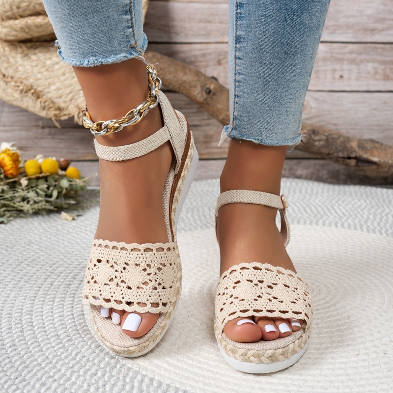 Women Lace Wedge Sandals Espad - Wedge Espadrille Women 评论和价格