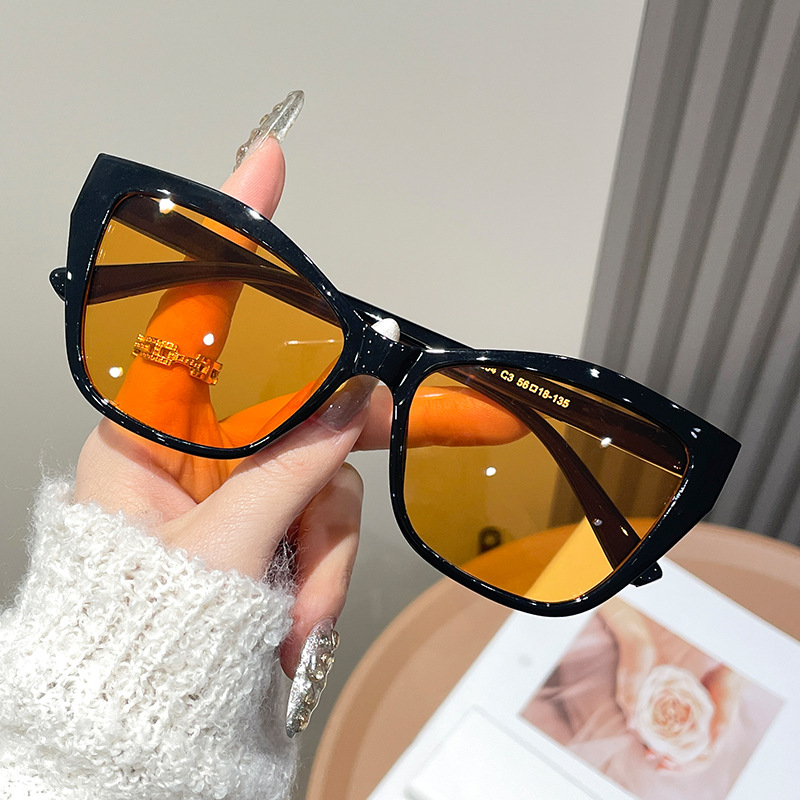 Women Color Block Cat Eye Eyeg - Sunglasses Cat Eye 评论和价格