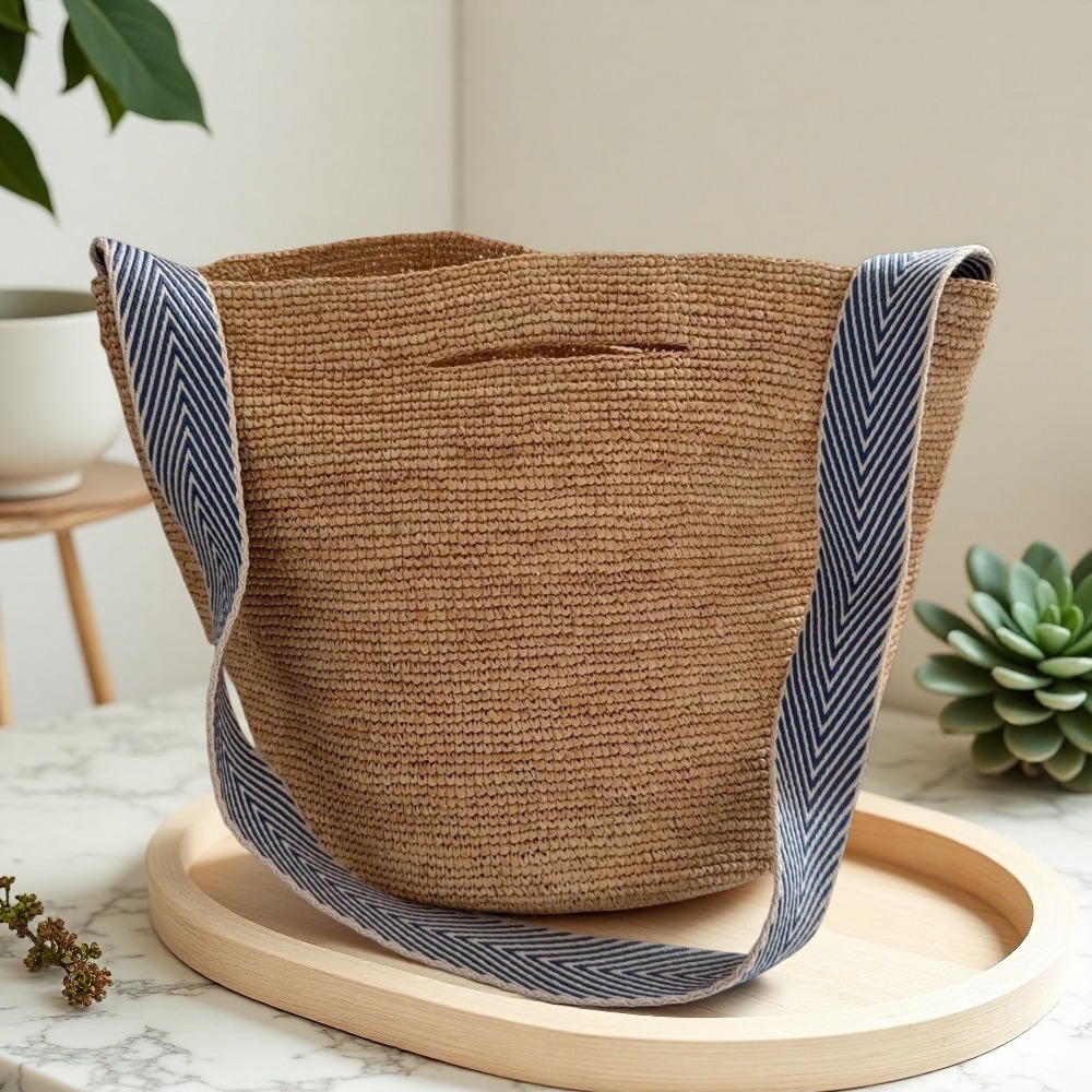 New Raffia Rainbow Bucket Bag  - Crochet Bag Raffia 评论和价格