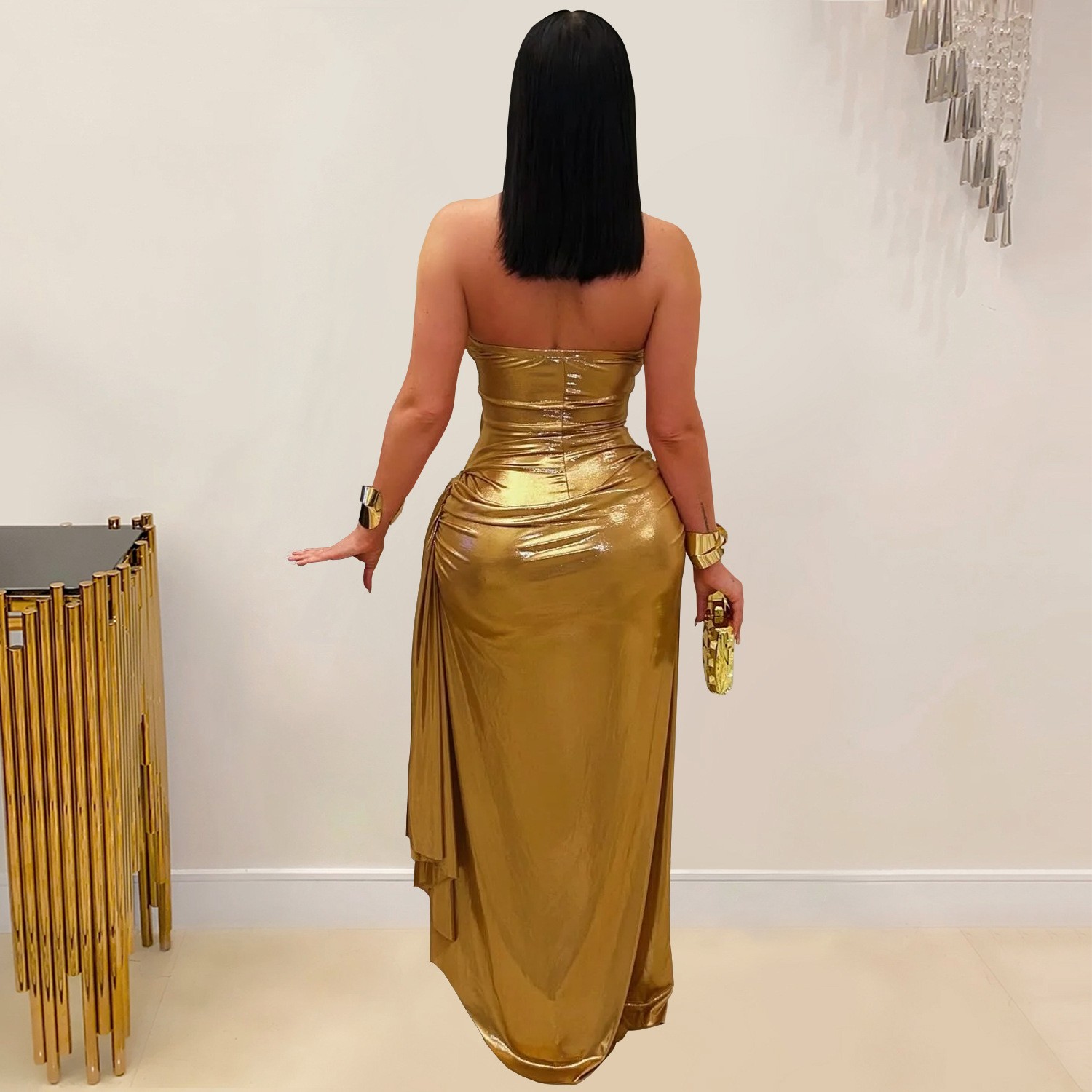 Wedding Guest Dress Evening Ha - Maxi Dress Halter 评论和价格