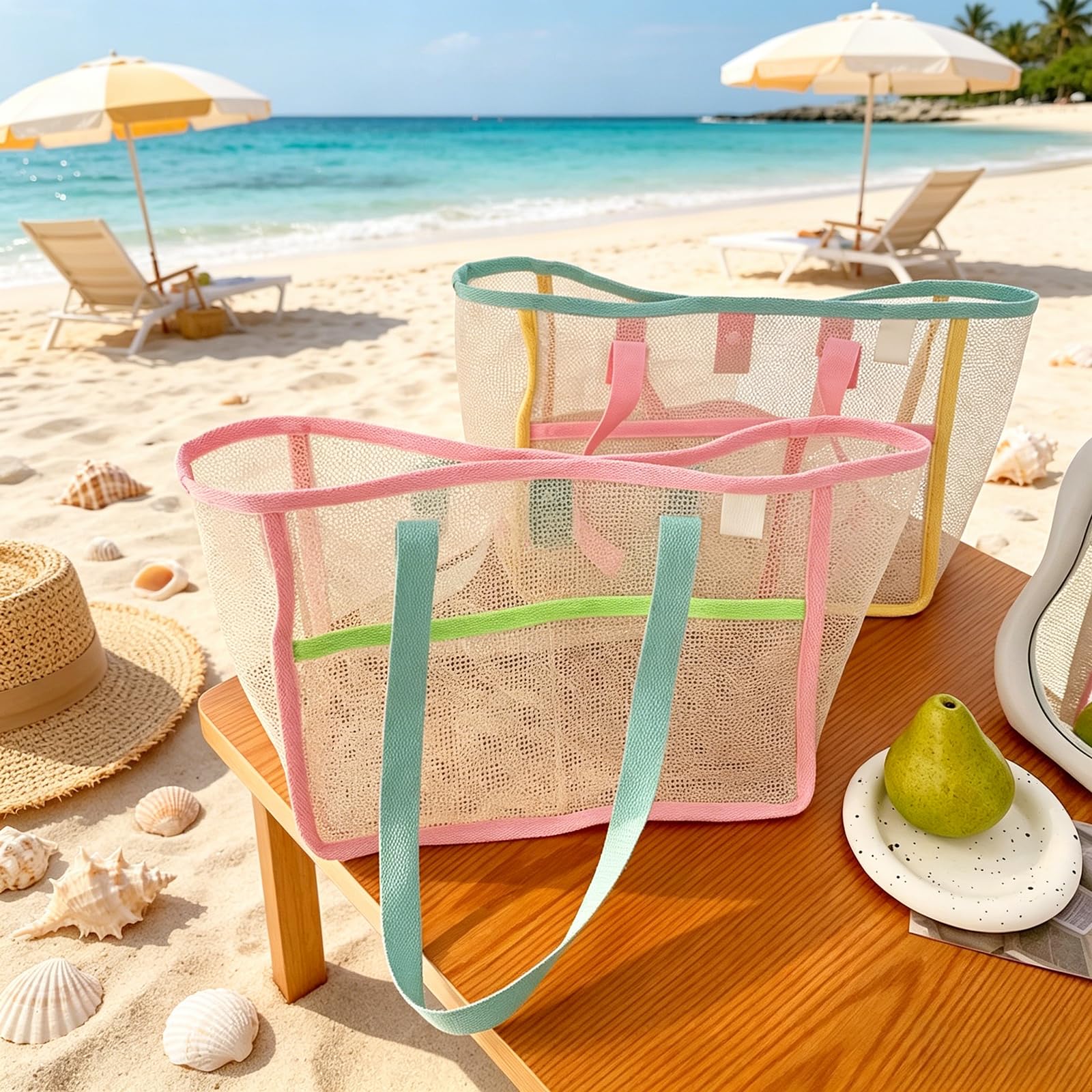 Beach Bags for Women Colorful  - Tote Bag Beach 评论和价格