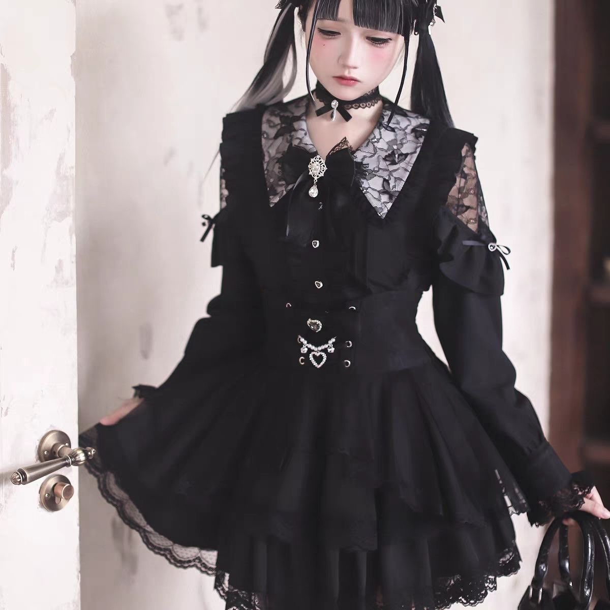 Harajuku Kawaii Skirt Sets Wom - Blouse Off Shoulder 评论和价格