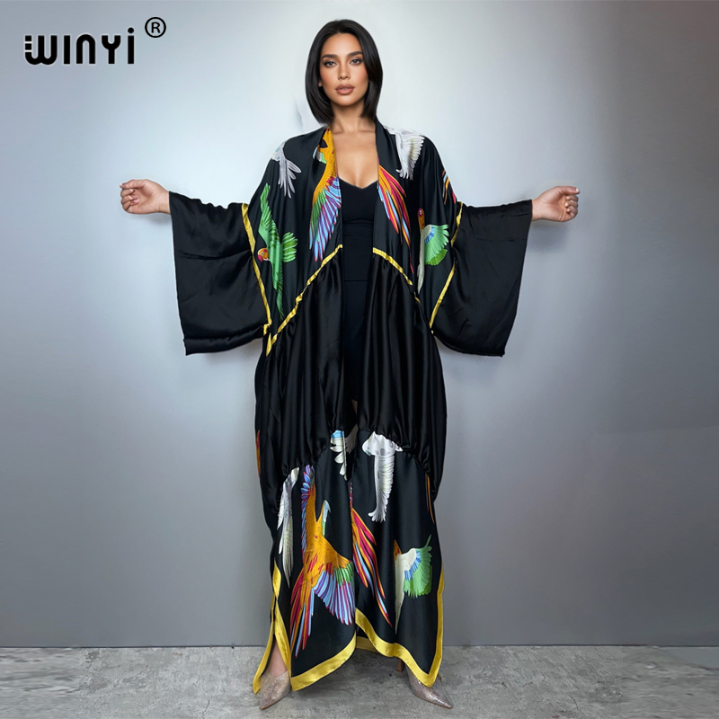 WINYI print boho kimono maxi b - Cover Up Kaftan 评论和价格