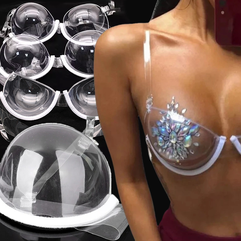 Summer Women Transparent Push  - Bralette Triangle Set 评论和价格