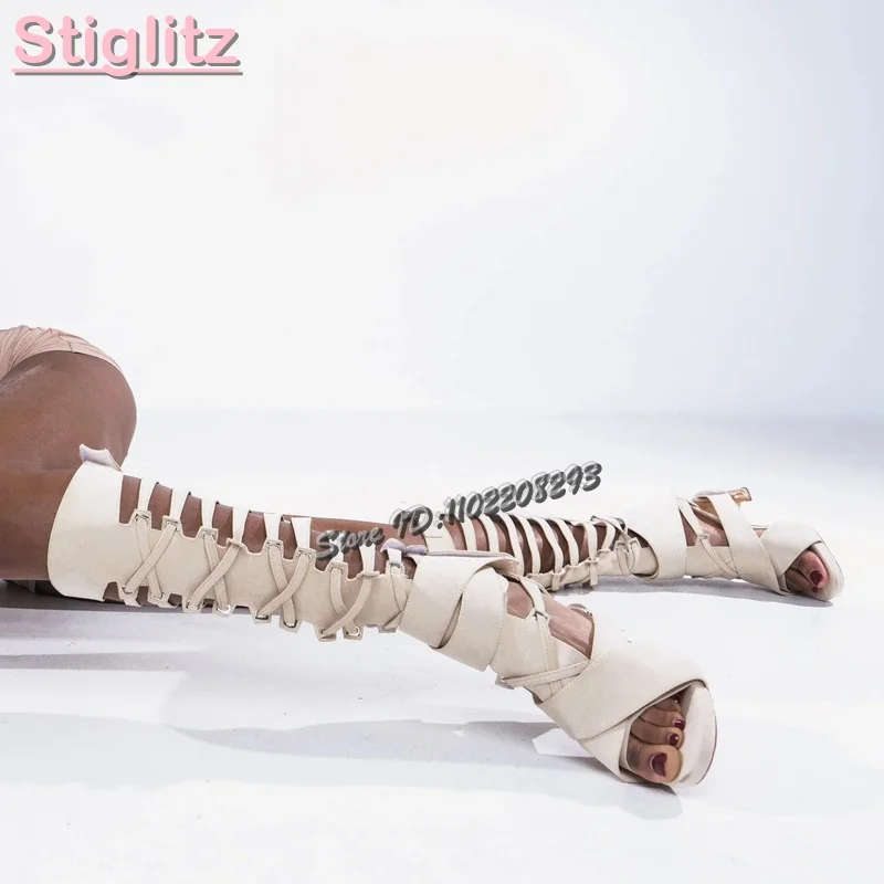 Retro Cross-tied Roman Sandals - Sandal Strappy Heeled 评论和价格